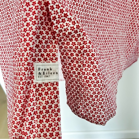 Frank & Eileen Red tiny flowers Patterned women’s Shirt size medium NWT - Picture 8 of 10